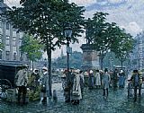 Paul Gustave Fischer The Flower Market painting